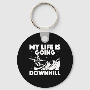 Cool Snowboarding Art For Men Women Snowboard Snow Keychain