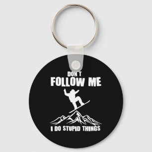 Cool Snowboarding Art For Men Women Snowboard Snow Keychain