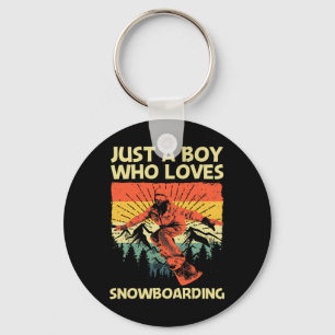 Cool Snowboarding Design For Boys Kids Snowboard S Keychain