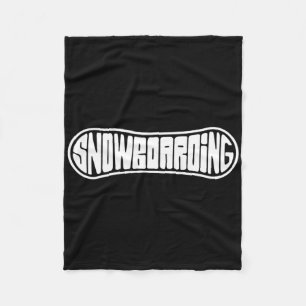Cool Snowboarding Lettering Snowboard For Snowboar Fleece Blanket