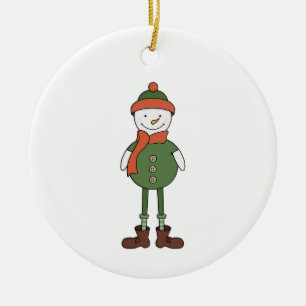 Cool Snowman Ceramic Ornament