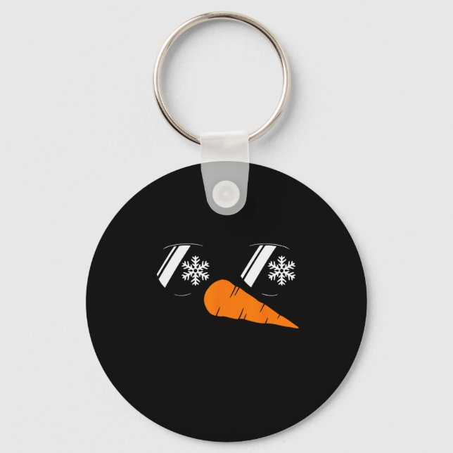 Cool Snowman Face Gles Christmas Xmas Costume Boy  Keychain (Front)