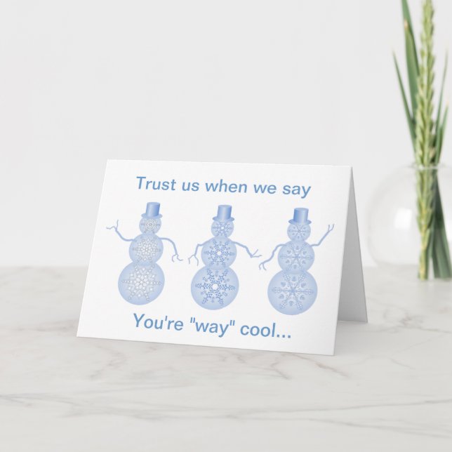Cool Snowman Greeting Card (Front)
