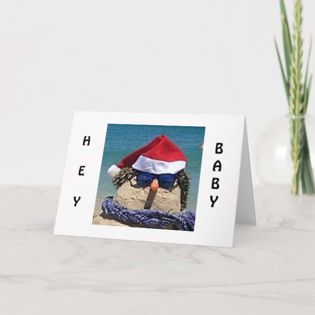 COOL SNOWMAN SAYS YOUR LOVE MELTS MY HEART HOLIDAY CARD (Front)