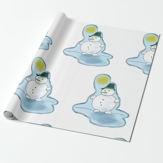 Cool snowman wrapping paper (Unrolled)