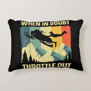 Cool Snowmobile Art for Men Women Kids Snowmobile Accent Pillow