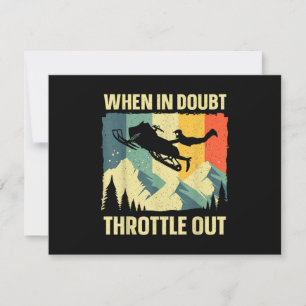 Cool Snowmobile Art for Men Women Kids Snowmobile Holiday Card