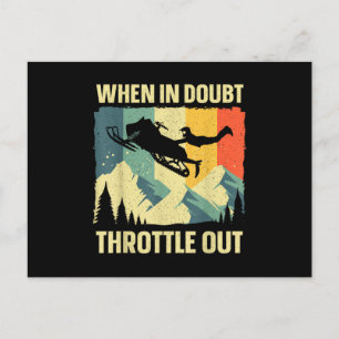 Cool Snowmobile Art for Men Women Kids Snowmobile  Holiday Postcard