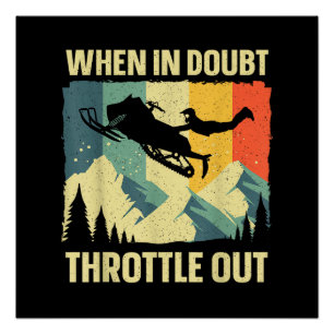 Cool Snowmobile Art for Men Women Kids Snowmobile Poster