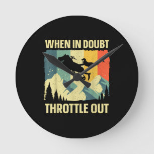 Cool Snowmobile Art for Men Women Kids Snowmobile Round Clock