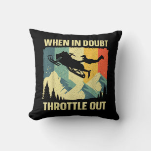 Cool Snowmobile Art for Men Women Kids Snowmobile Throw Pillow