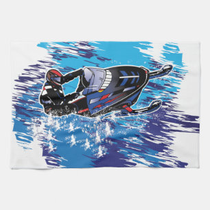 Cool Snowmobiler Kitchen Towel