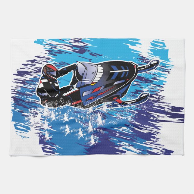 Cool Snowmobiler Kitchen Towel (Horizontal)
