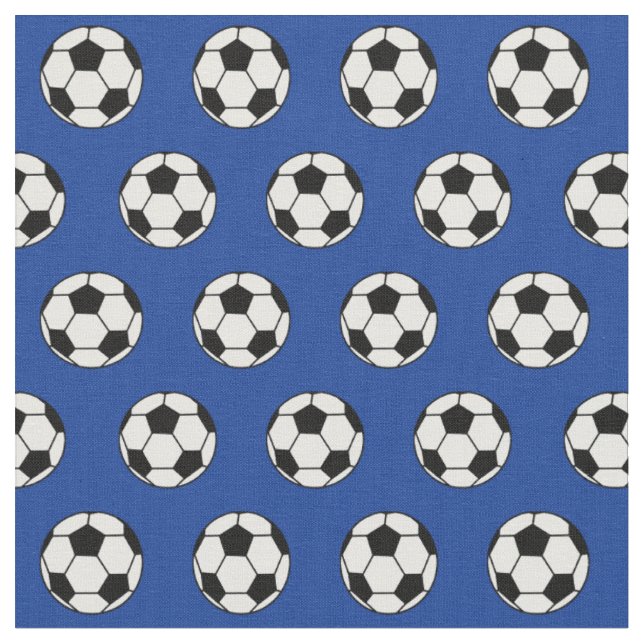 Cool Soccer Ball Royal Blue Fabric (Close Up)