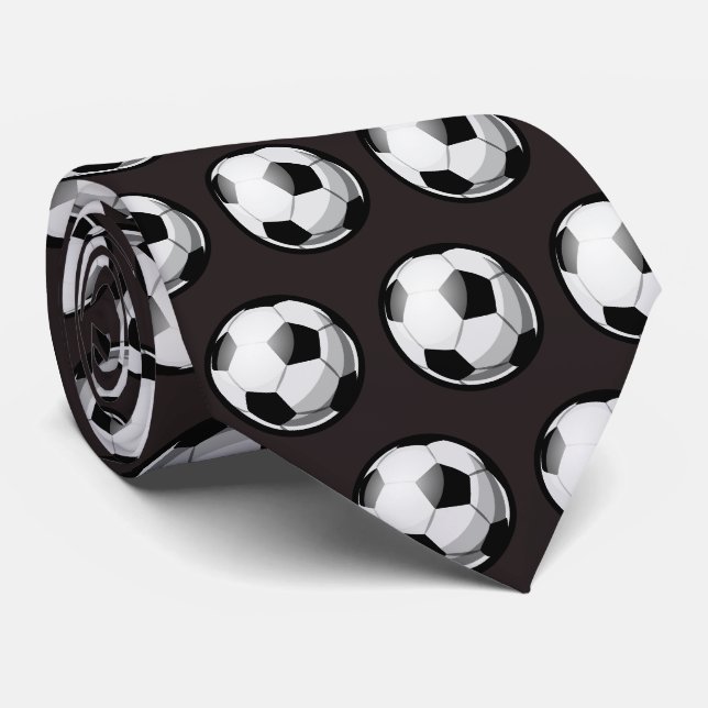 Cool soccer ball sports tiled pattern tie (Rolled)