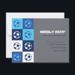 COOL SOCCER Bar Bat Mitzvah Reply Card<br><div class="desc">WELCOME!!! I can personally help you with your order! Ask me anything! EVERYTHING is customizable! All my designs are ONE-OF-A-KIND original pieces of artwork designed by me! You can only find them here! Did you know that you can make the background of this invite ANY colour you want by simply...</div>