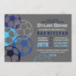 COOL SOCCER  Bar Mitzvah Invitation<br><div class="desc">WELCOME!!! I can personally help you with your order! Ask me anything! EVERYTHING is customizable! All my designs are ONE-OF-A-KIND original pieces of artwork designed by me! You can only find them here! Did you know that you can make this invite ANY colour you want by simply clicking on the...</div>