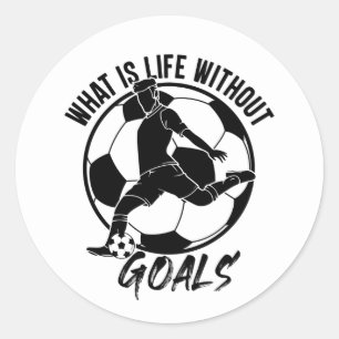 cool soccer lovers inspirational word art  classic round sticker