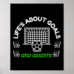 Cool Soccer Mindset Life’s About Goals And Ists Poster