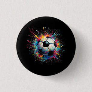 Cool Soccer Player Sport For Boys Men Girls Women 1 Inch Round Button