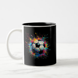 Cool Soccer Player Sport For Boys Men Girls Women Two-Tone Coffee Mug