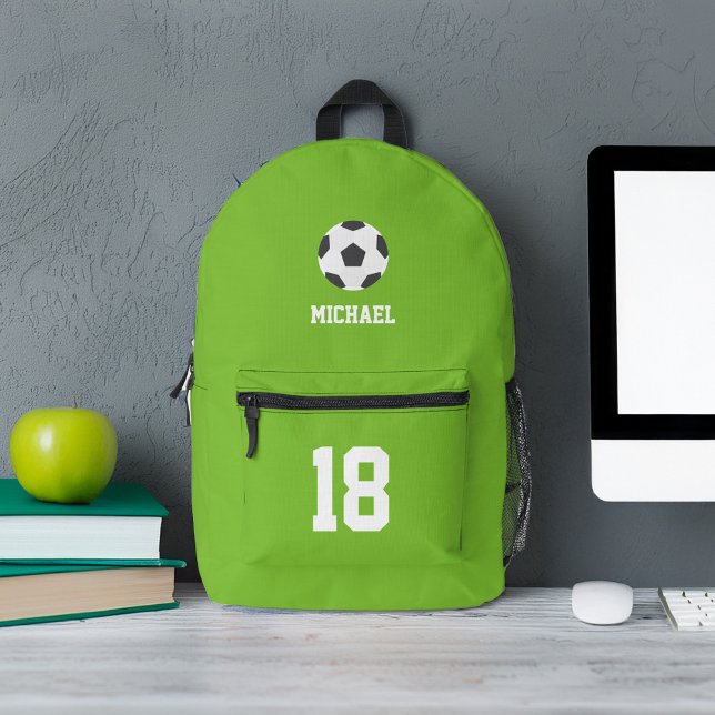 Cool Soccer Themed Personalized  Printed Backpack (Creator Uploaded)