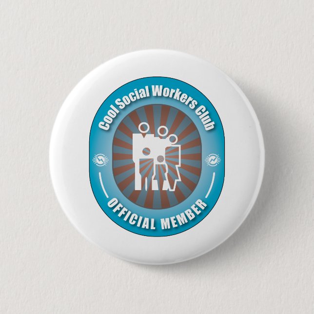 Cool Social Workers Club 2 Inch Round Button (Front)