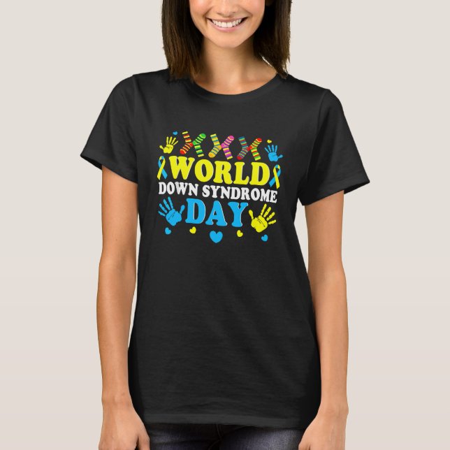 Cool Socks World Down Syndrome Awareness Supporter T-Shirt (Front)
