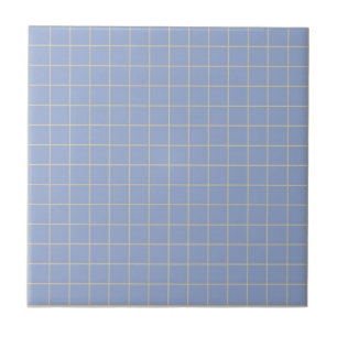 Cool Soft Purple & Sage Green Chequered Pattern Tile