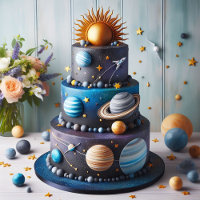 COOL SOLAR SYSTEM THEME  KIDS BIRTHDAY CAKE
