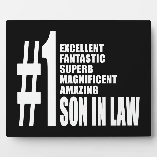 Cool Sons in Law : Number One Son in Law Plaque (Front)