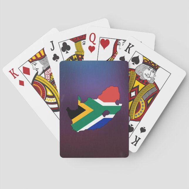 Cool south africa Flag Map Playing Cards (Back)