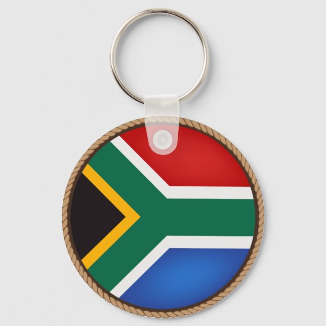 Cool South Africa Flag Seal Keychain (Front)