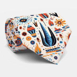 Cool Southwestern Boho tiled pattern Tie