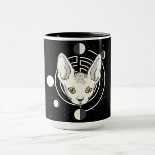 Cool Space Cat Face Design Mug