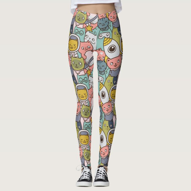 Cool Space Cats Leggings (Front)