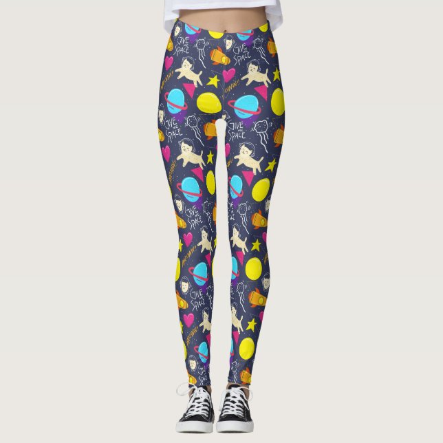 Cool Space Cats Leggings (Front)