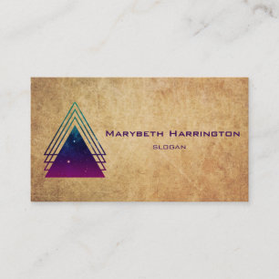 Cool Space Triangles on Grunge Background Business Card
