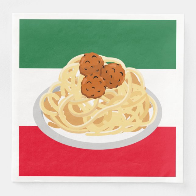 cool spaghetti meatballs party napkin (Front)