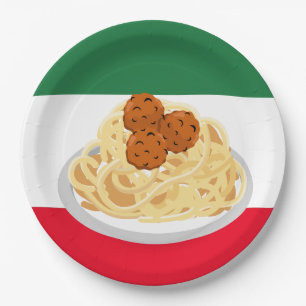 cool spaghetti meatballs party paper plate