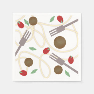 Cool Spaghetti Meatballs Pattern Napkin