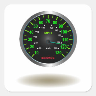 Cool Speedometer Emblem Square Sticker