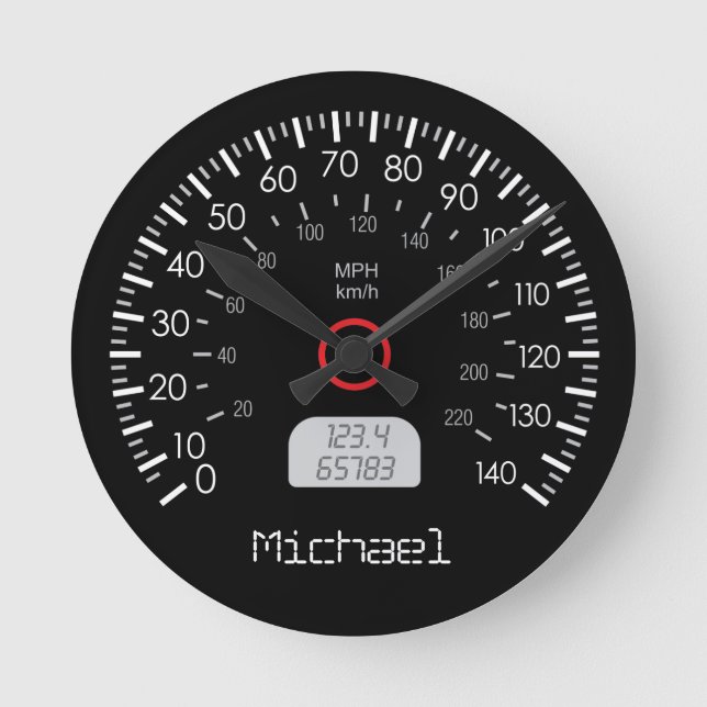 Cool Speedometer Personalized Wall Clock (Front)