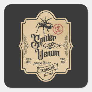 Cool spider venom Halloween witch potion Square Sticker