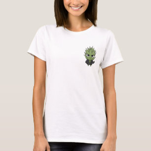 Cool Spiky Pineapple Character in Black Leather T-Shirt