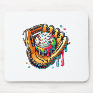 Cool Sport Baseball Glove Drip With Sprinkles Drip Mouse Pad