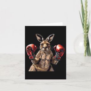 Cool Sport Kangaroo With Punching Mitts Card