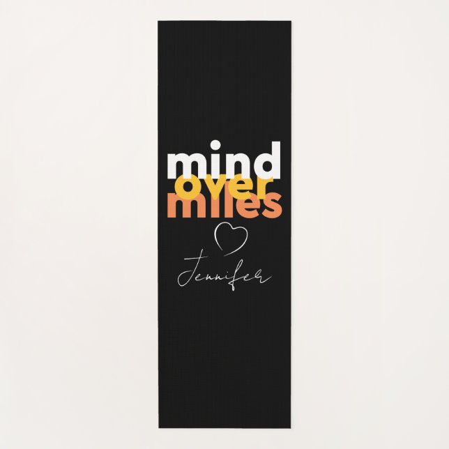 Cool Sport Motivation Yellow Black Bold Typography Yoga Mat (Front)