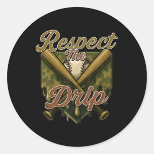 Cool Sport Sell Home Plate Drip Drip Camo Bow 2  Classic Round Sticker
