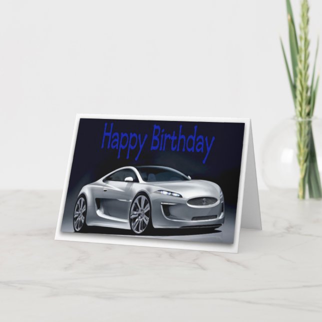 Cool Sports Car Birthday Card (Front)